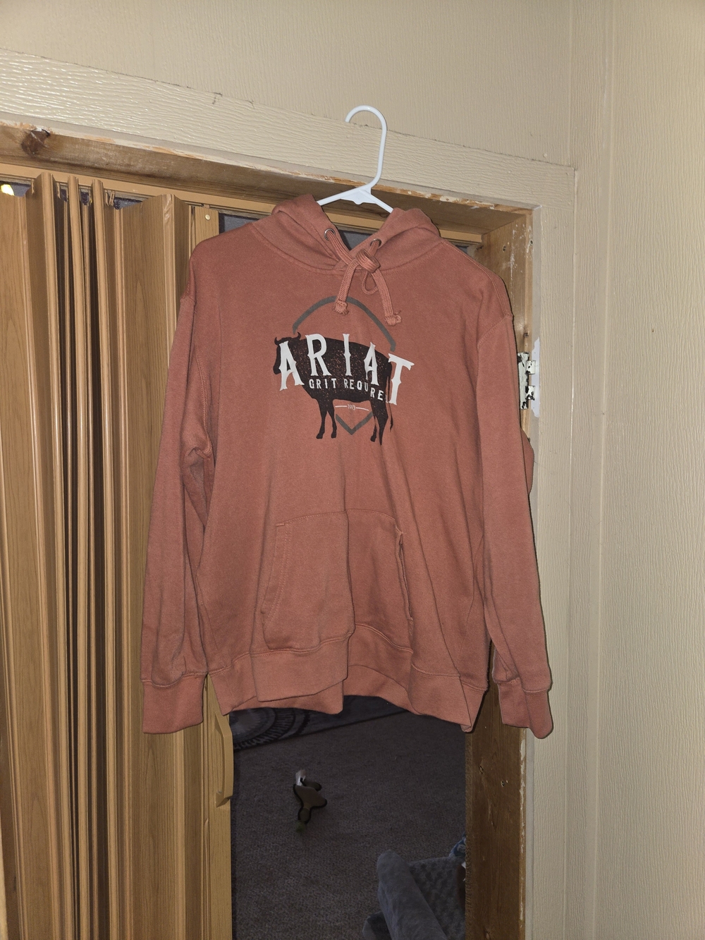 Ariat Men's Rust Orange Pullover Crewneck Hoodie